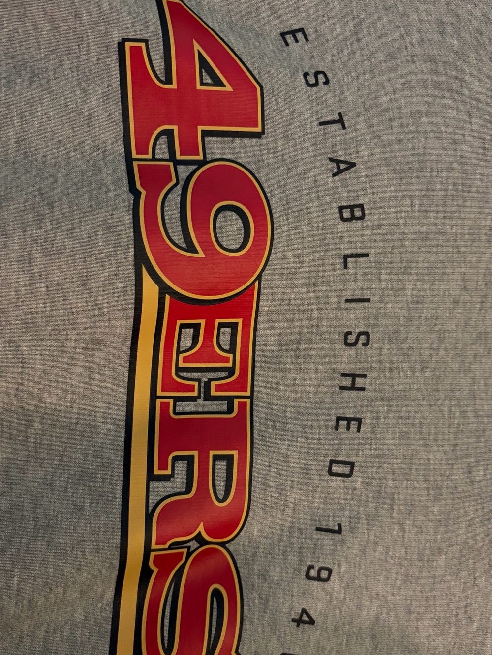 NFL Gray 49ERS Pullover Hoodie with Red and Gold Logo - Picture 2 of 3